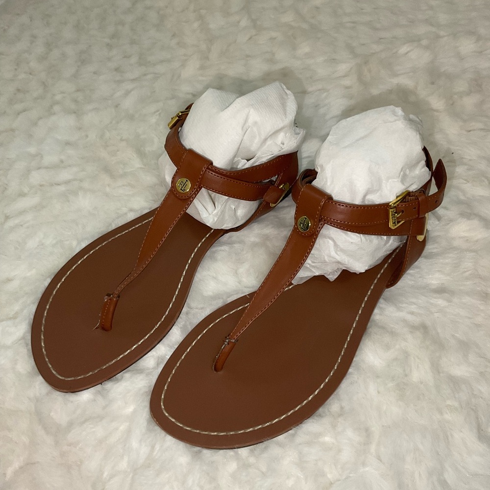 Ralph Lauren Brown Leather Sandals - Size US 8 Women
